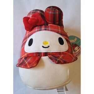 My Melody Hello Kitty Squishmallow Holiday Plaid Plush NWT Sanrio 6.5"
